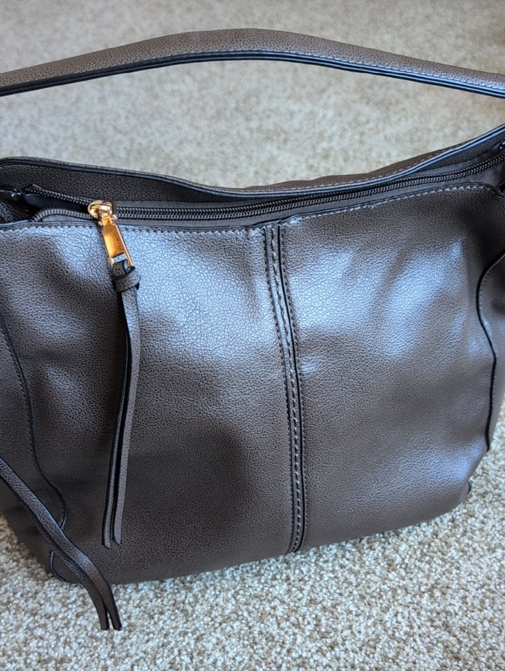 Sleek Brown Shoulder Bag with Lots Of Pockets